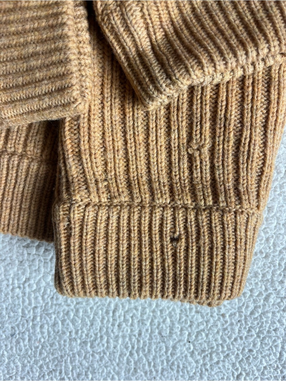 PATAGONIA 100% WOOL MENS FOG CUTTER SWEATER THICK TAN MENS XL - Picture 4 of 8